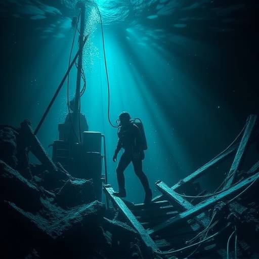 Poster for 'Beneath the Surface', a gripping thriller about a deep-sea diving expedition gone wrong.