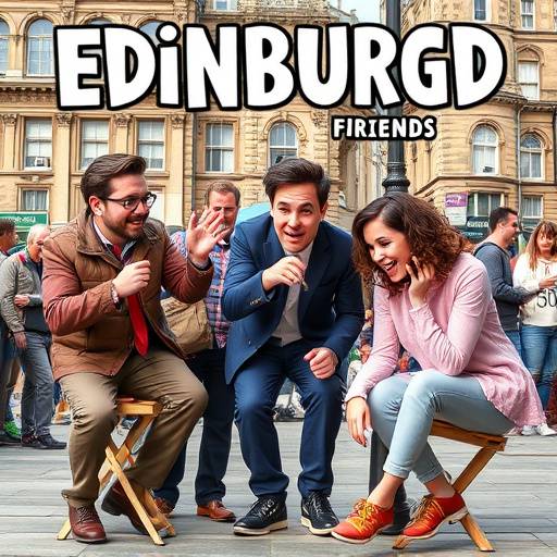 Poster for 'The Pranksters', a situational comedy about a group of friends pulling pranks on each other in Edinburgh.